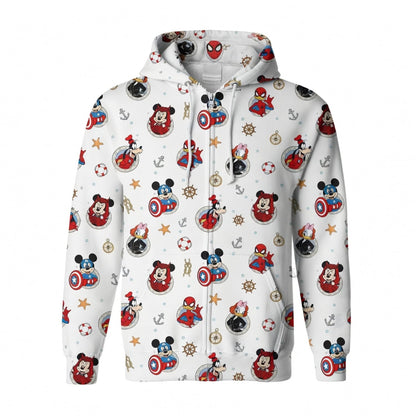 Superhero Icons AOP Apparel Mouse Duck Lady Duck Silly Dog