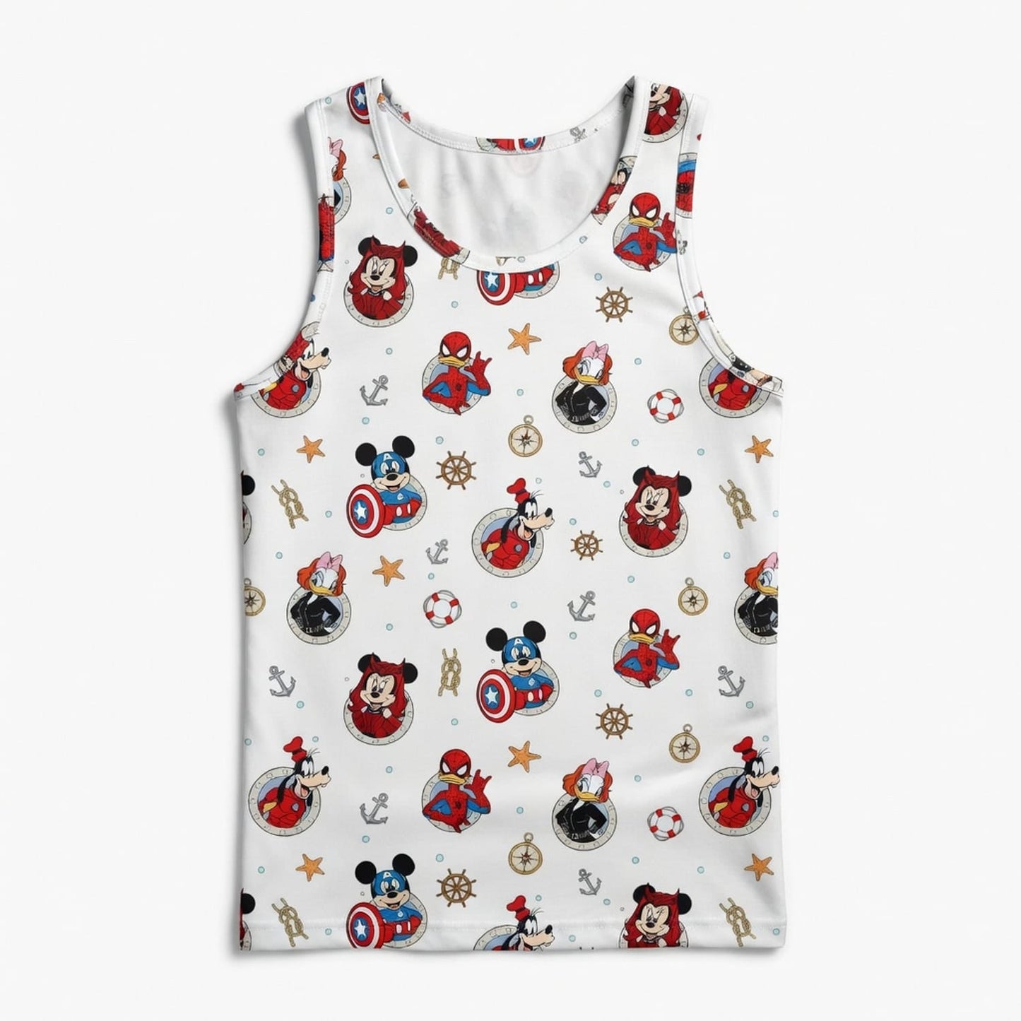 Superhero Icons AOP Apparel Mouse Duck Lady Duck Silly Dog