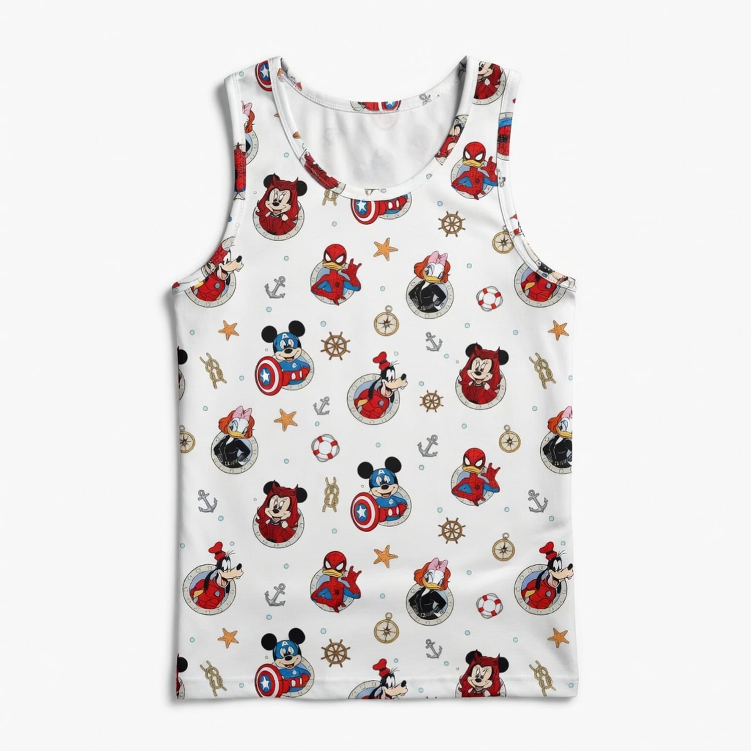 Superhero Icons AOP Apparel Mouse Duck Lady Duck Silly Dog