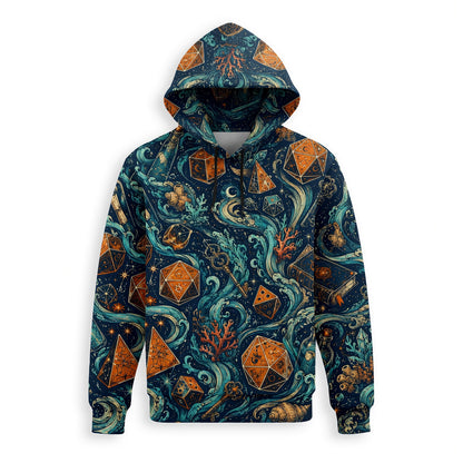 Mystic Ocean Dice AOP T-Shirt - Fantasy Underwater RPG Pattern