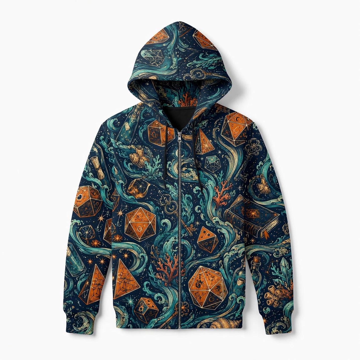 Mystic Ocean Dice AOP T-Shirt - Fantasy Underwater RPG Pattern