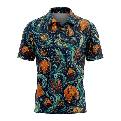 Mystic Ocean Dice AOP T-Shirt - Fantasy Underwater RPG Pattern