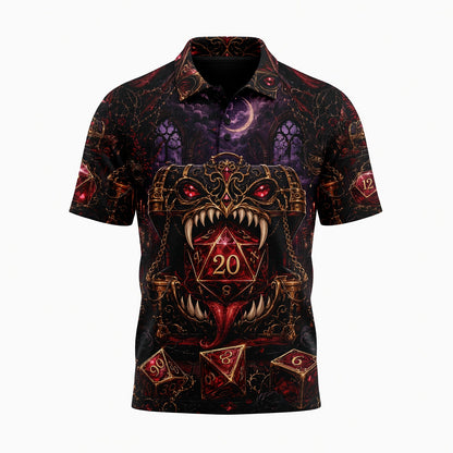 Gothic D20 Dice AOP T-Shirt - Dark Fantasy RPG Halloween