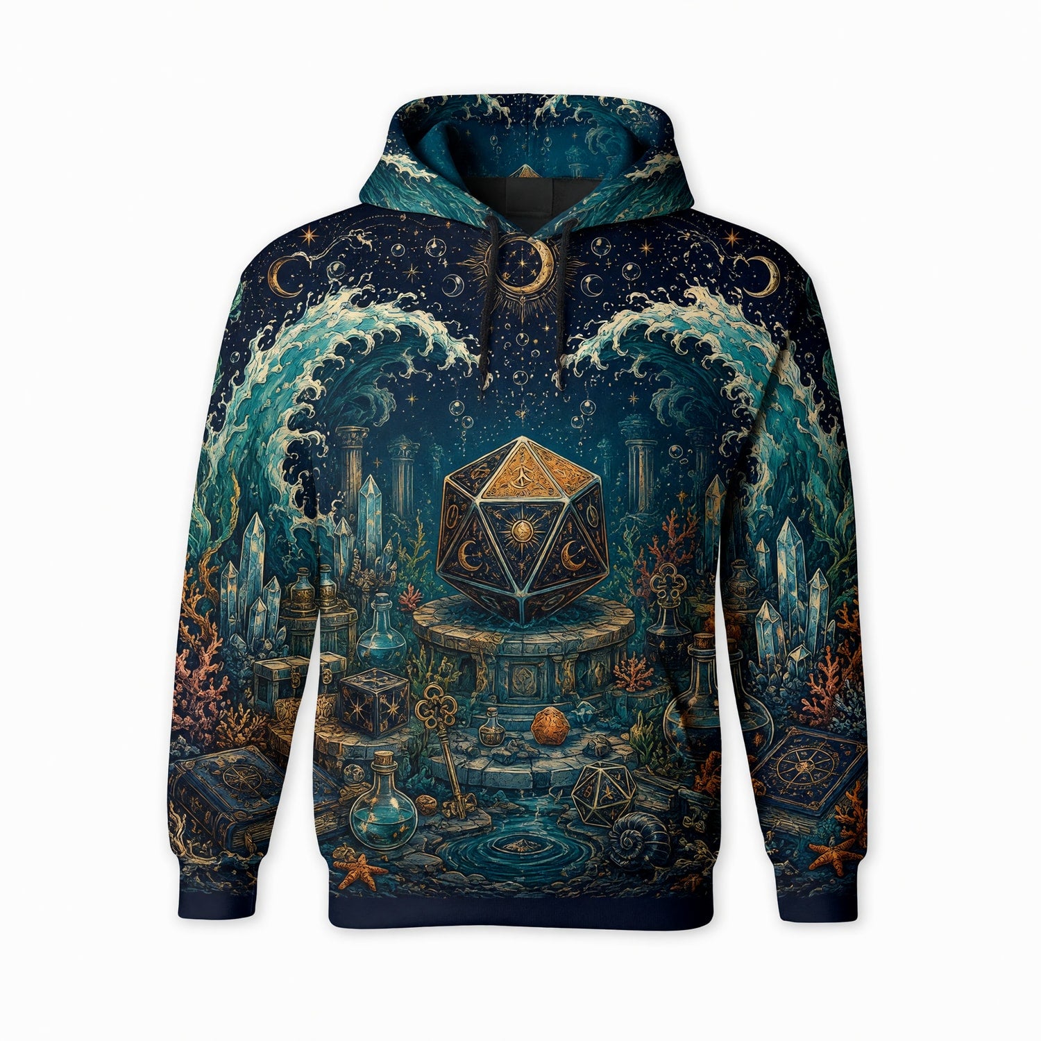 Fantasy Dungeon D20 T-Shirt - Mystic Ocean Fantasy RPG Apparel
