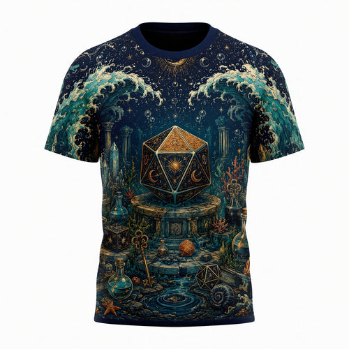Fantasy Dungeon D20 T-Shirt - Mystic Ocean Fantasy RPG Apparel