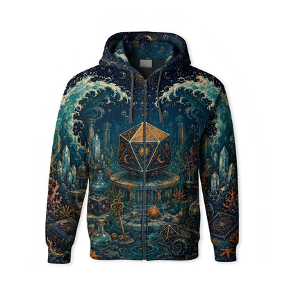 Fantasy Dungeon D20 T-Shirt - Mystic Ocean Fantasy RPG Apparel