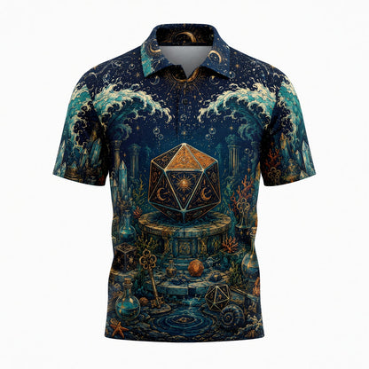 Fantasy Dungeon D20 T-Shirt - Mystic Ocean Fantasy RPG Apparel