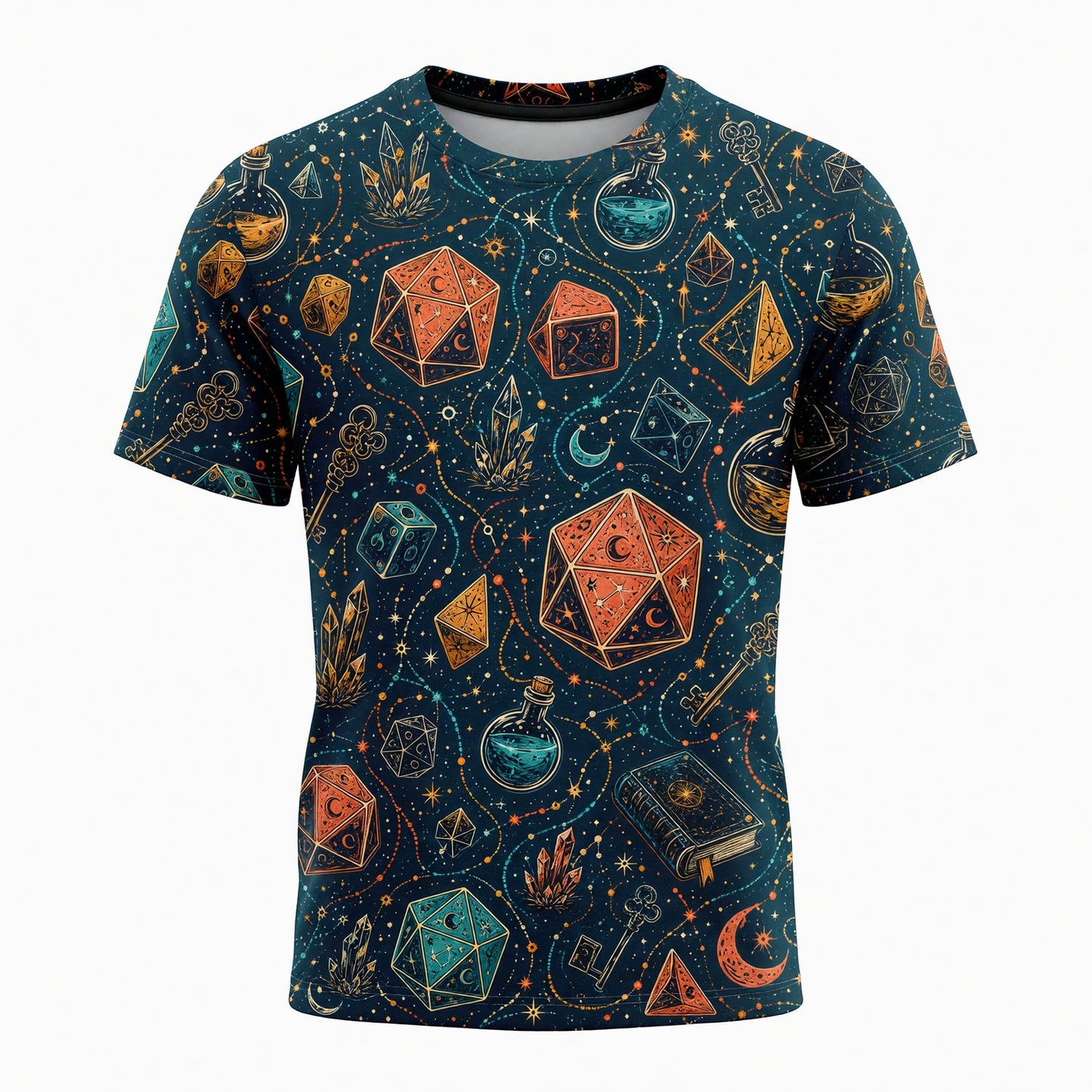Dice Magic AOP T-Shirt - Fantasy RPG Mystic Pattern