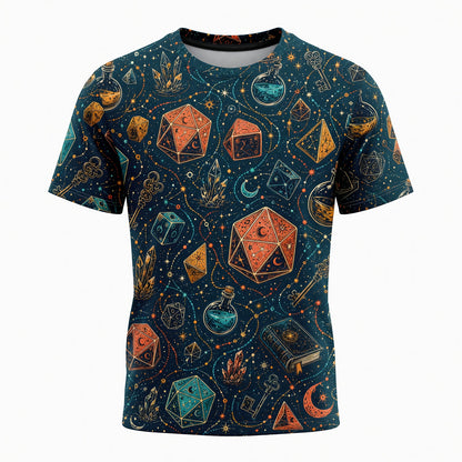 Dice Magic AOP T-Shirt - Fantasy RPG Mystic Pattern
