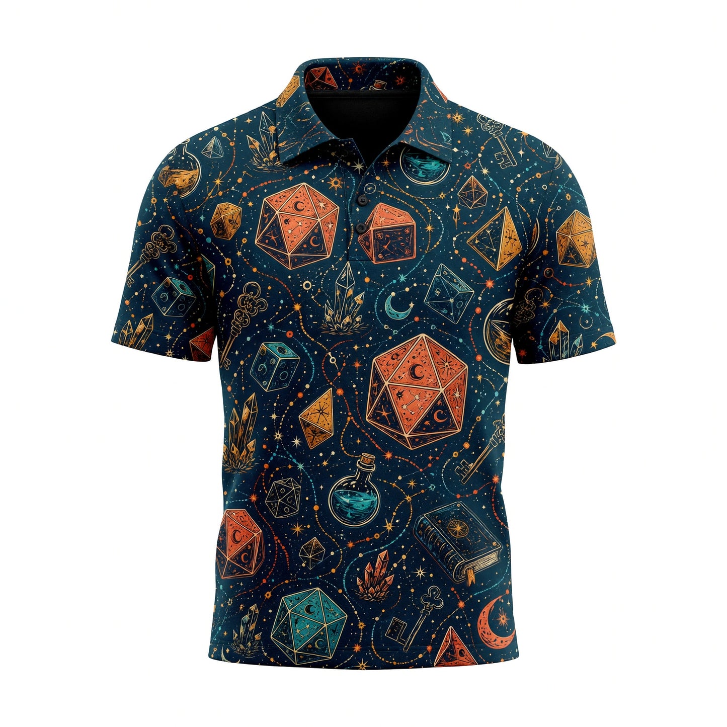 Dice Magic AOP T-Shirt - Fantasy RPG Mystic Pattern