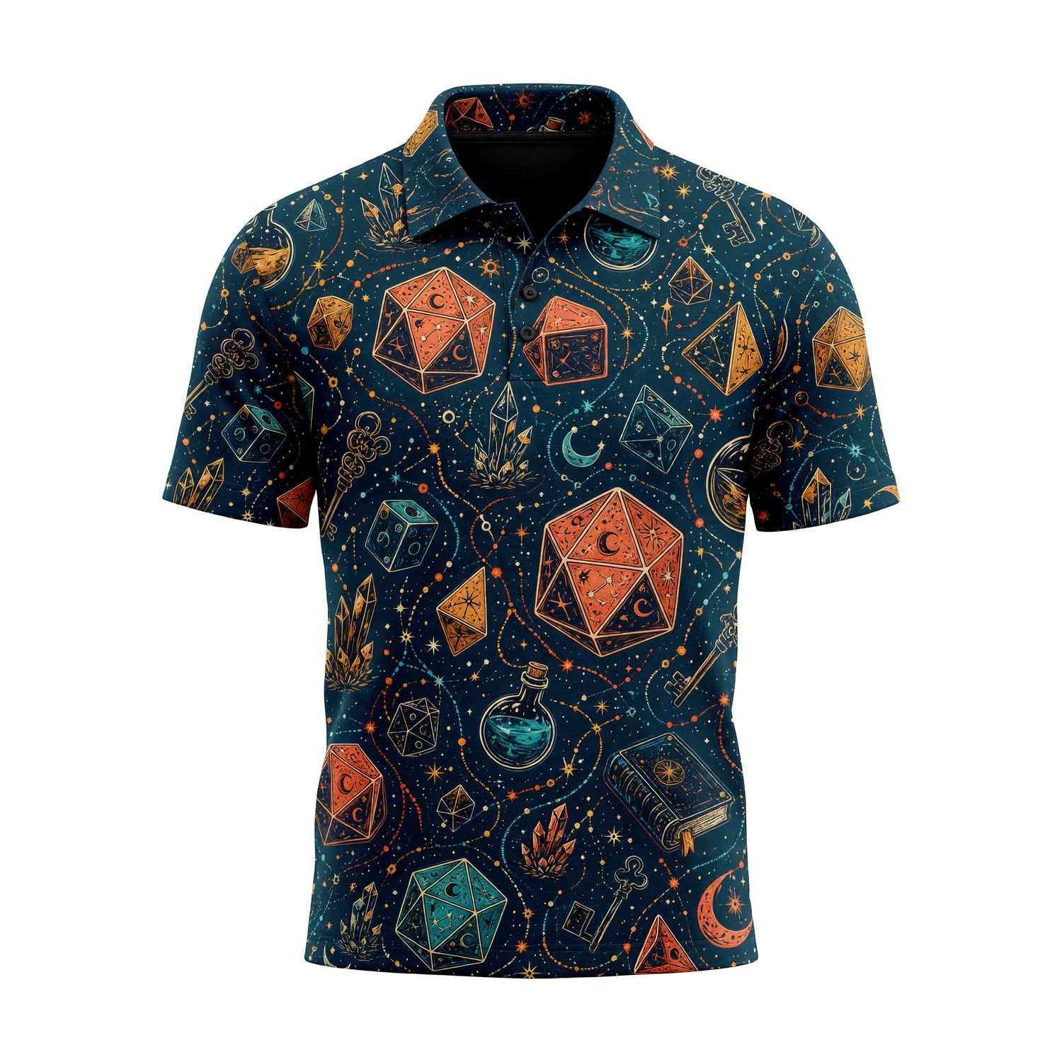Dice Magic AOP T-Shirt - Fantasy RPG Mystic Pattern