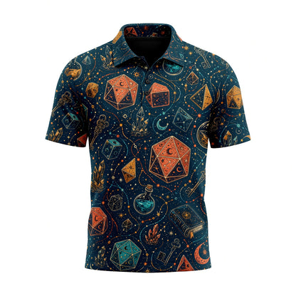 Dice Magic AOP T-Shirt - Fantasy RPG Mystic Pattern