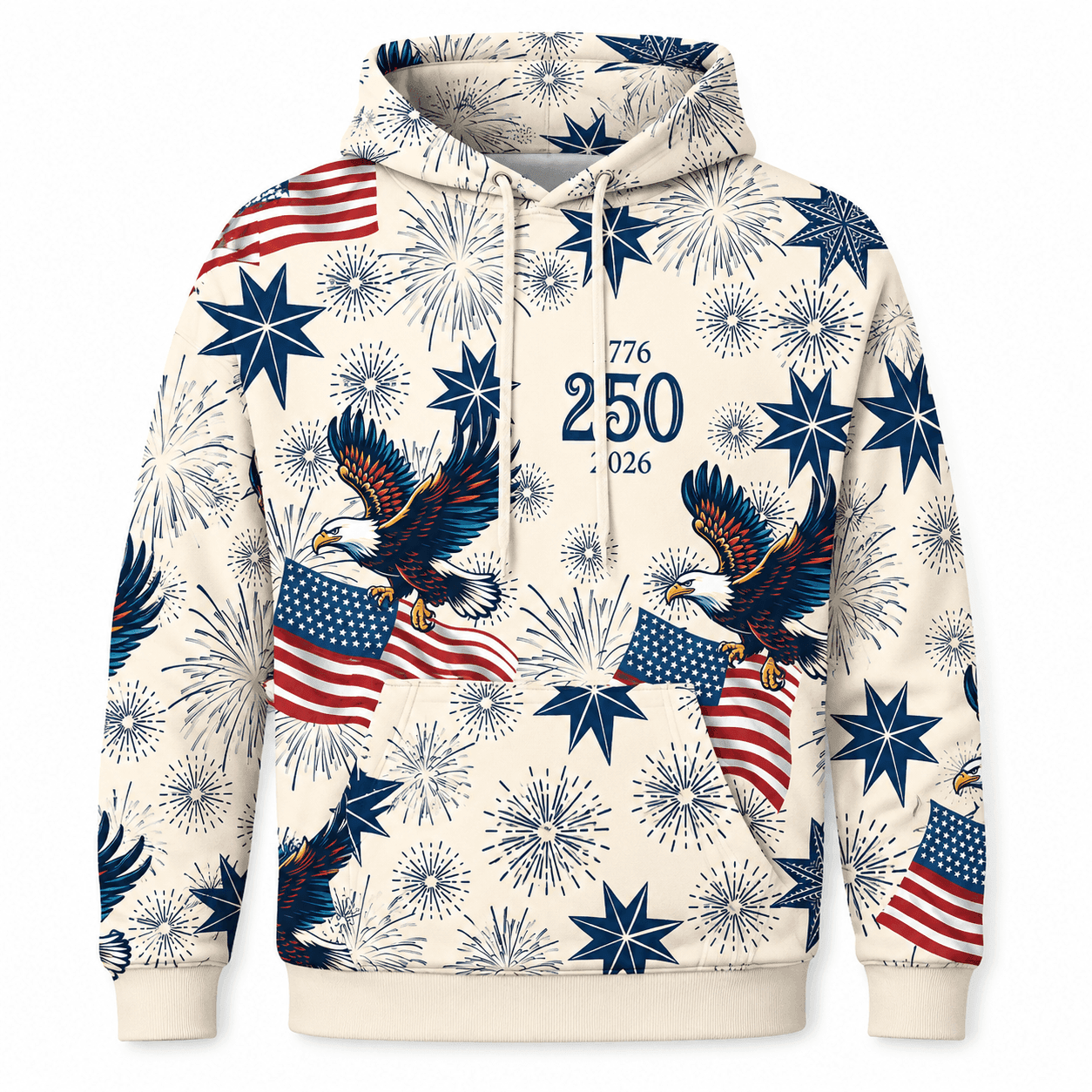 America 250 Fireworks Eagle Patriotic Apparel - AOPLYM8P001