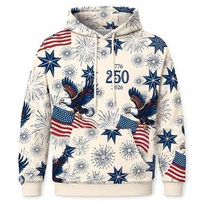 America 250 Fireworks Eagle Patriotic Apparel - AOPLYM8P001
