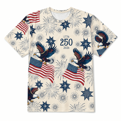 America 250 Fireworks Eagle Patriotic Apparel - AOPLYM8P001