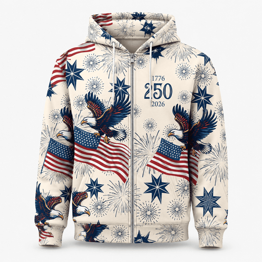 America 250 Fireworks Eagle Patriotic Apparel - AOPLYM8P001