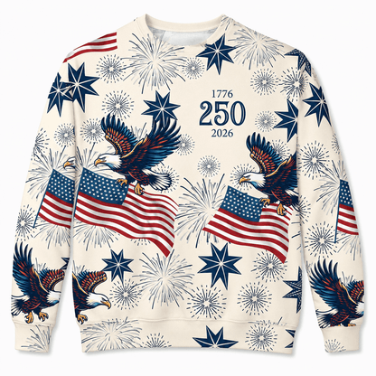 America 250 Fireworks Eagle Patriotic Apparel - AOPLYM8P001