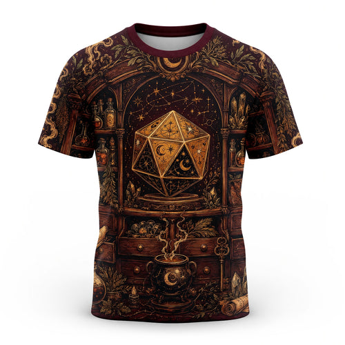 Fantasy Dungeon D20 Dice T-Shirt - Mystic Alchemy Fantasy Apparel