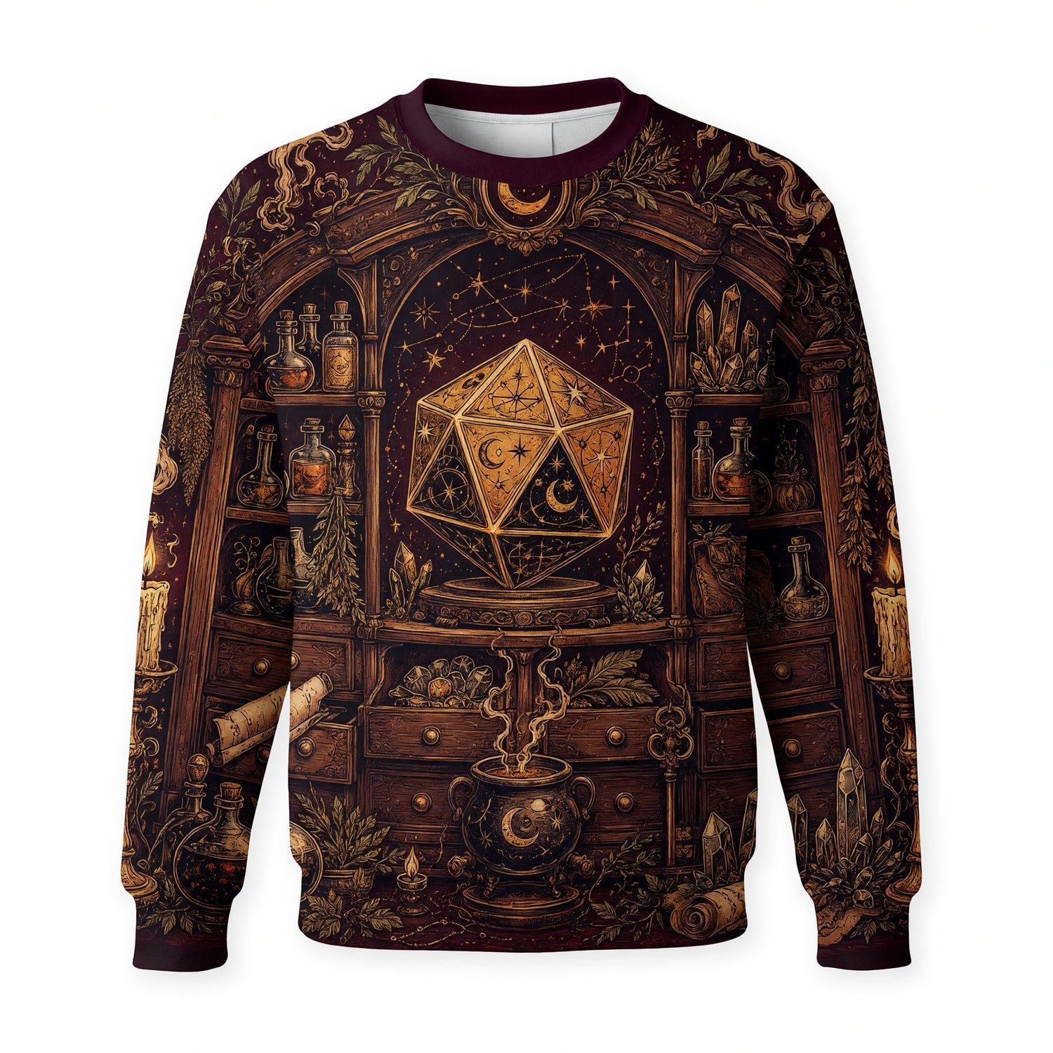 Fantasy Dungeon D20 Dice T-Shirt - Mystic Alchemy Fantasy Apparel