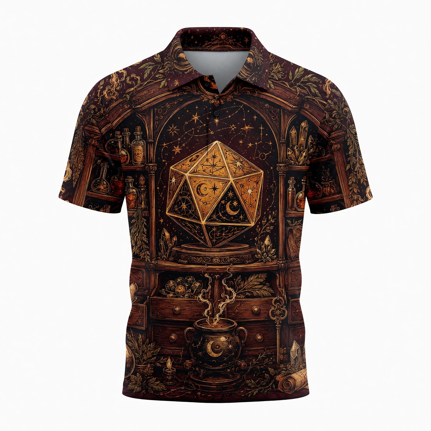 Fantasy Dungeon D20 Dice T-Shirt - Mystic Alchemy Fantasy Apparel