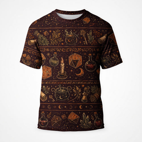 Witchcraft Dice AOP Apparel - Mystic Fantasy RPG Pattern