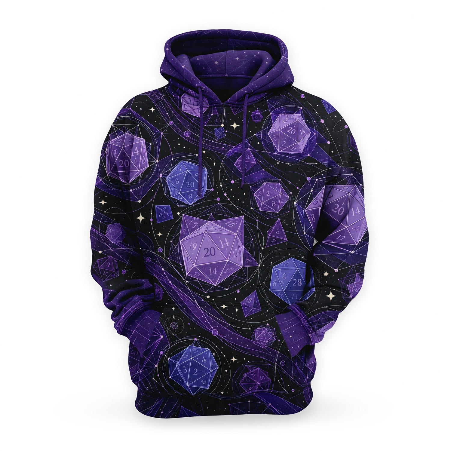 Fantasy Dungeon Dice AOP T-Shirt - Purple Cosmic Space Galaxy