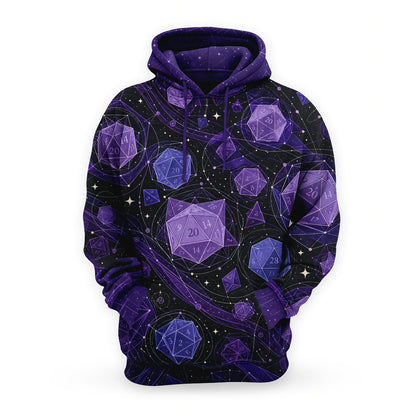 Fantasy Dungeon Dice AOP T-Shirt - Purple Cosmic Space Galaxy
