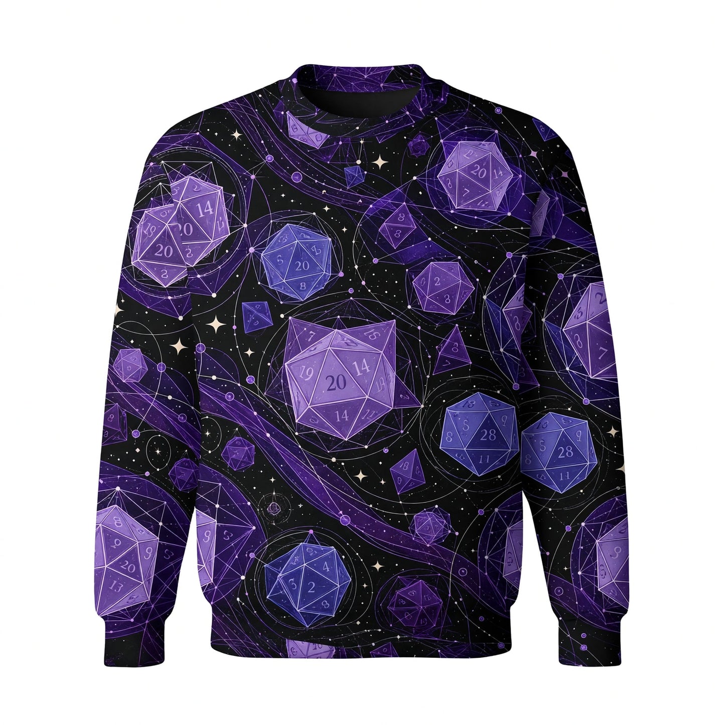 Fantasy Dungeon Dice AOP T-Shirt - Purple Cosmic Space Galaxy
