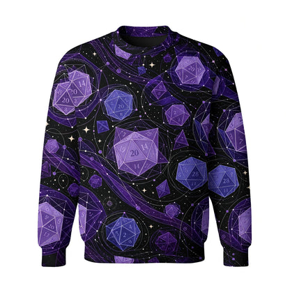 Fantasy Dungeon Dice AOP T-Shirt - Purple Cosmic Space Galaxy