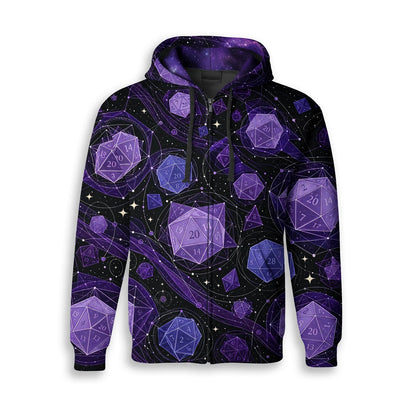 Fantasy Dungeon Dice AOP T-Shirt - Purple Cosmic Space Galaxy