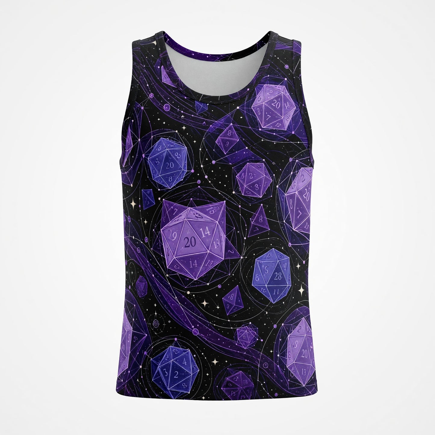 Fantasy Dungeon Dice AOP T-Shirt - Purple Cosmic Space Galaxy