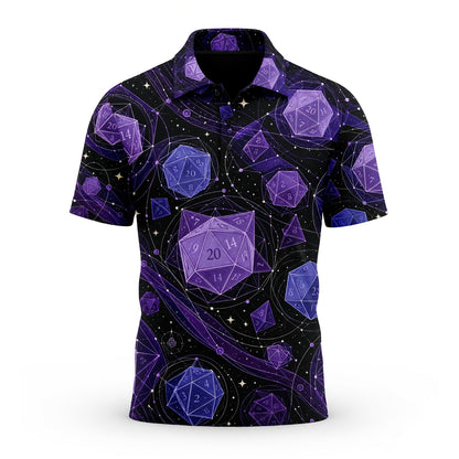 Fantasy Dungeon Dice AOP T-Shirt - Purple Cosmic Space Galaxy