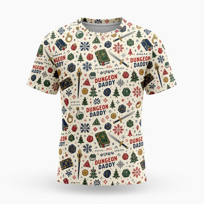 Dungeon Daddy Christmas AOP T-Shirt - Holiday Pattern Apparel