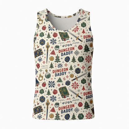 Dungeon Daddy Christmas AOP T-Shirt - Holiday Pattern Apparel