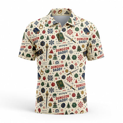 Dungeon Daddy Christmas AOP T-Shirt - Holiday Pattern Apparel