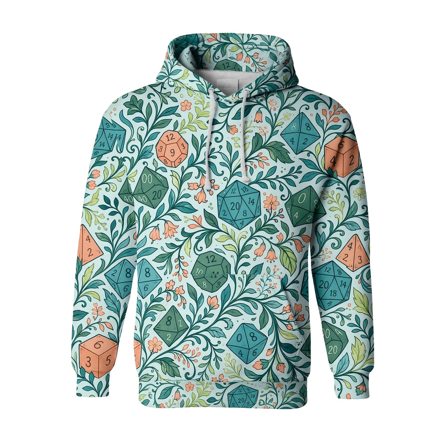 Dice Floral AOP T-Shirt - Botanical Fantasy RPG Apparel
