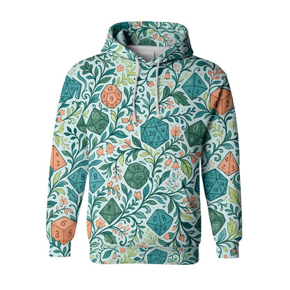 Dice Floral AOP T-Shirt - Botanical Fantasy RPG Apparel