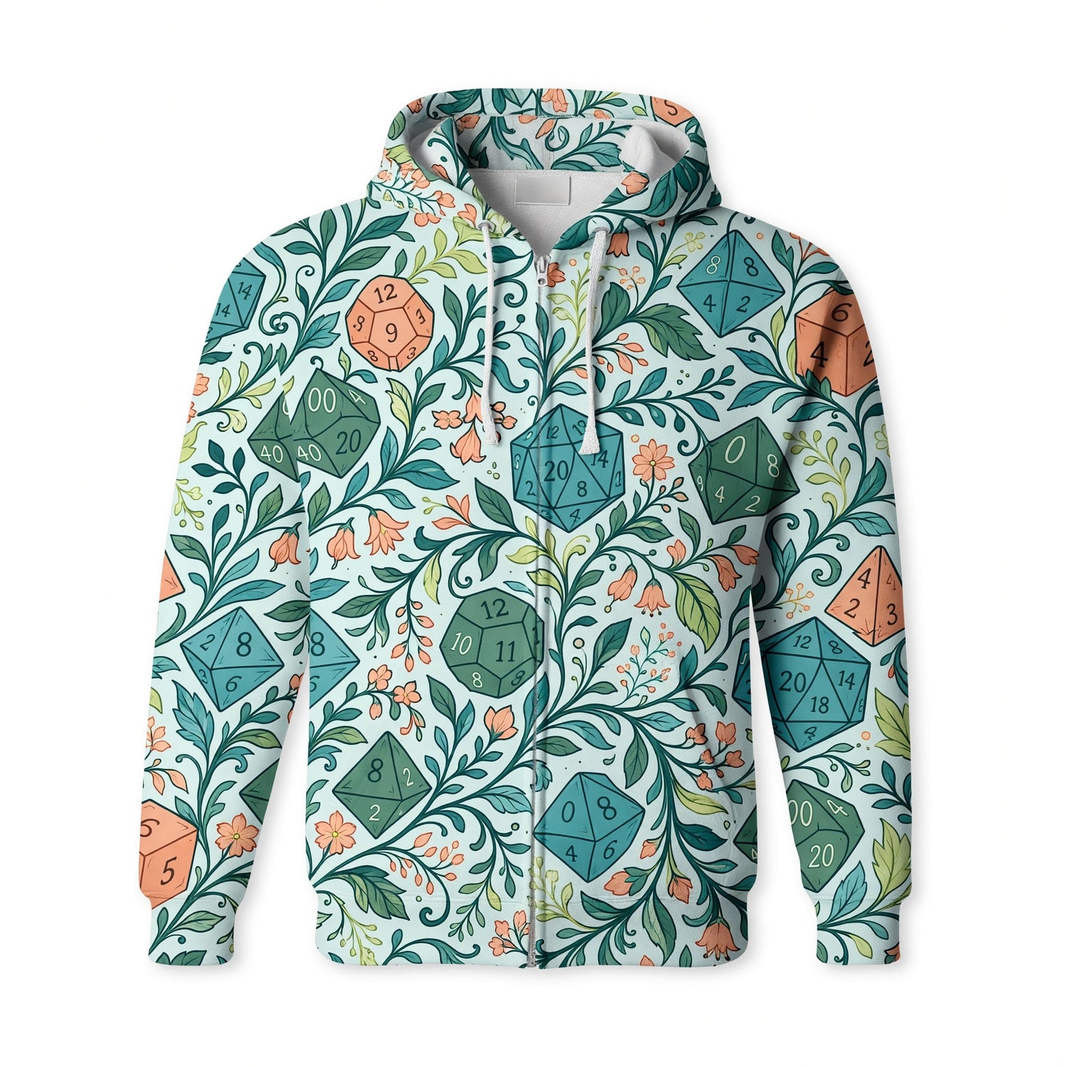 Dice Floral AOP T-Shirt - Botanical Fantasy RPG Apparel