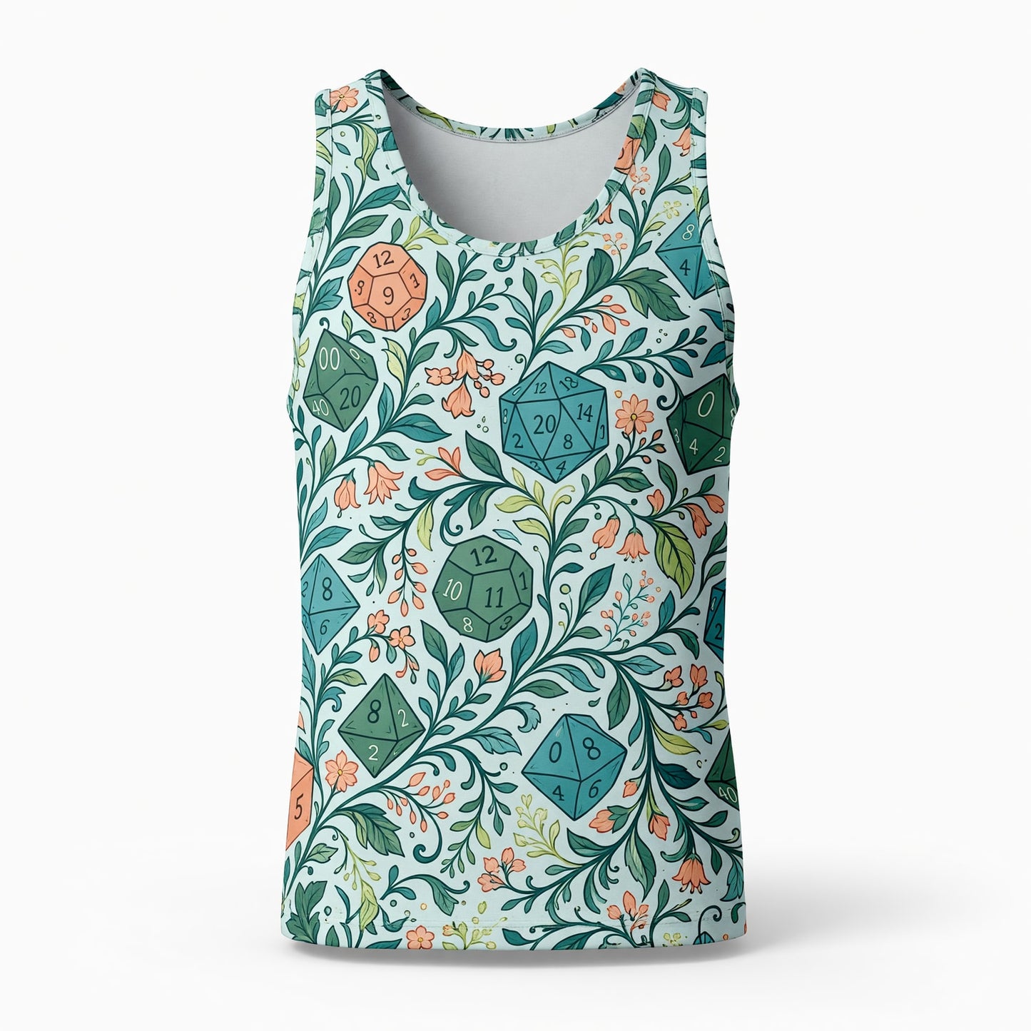Dice Floral AOP T-Shirt - Botanical Fantasy RPG Apparel