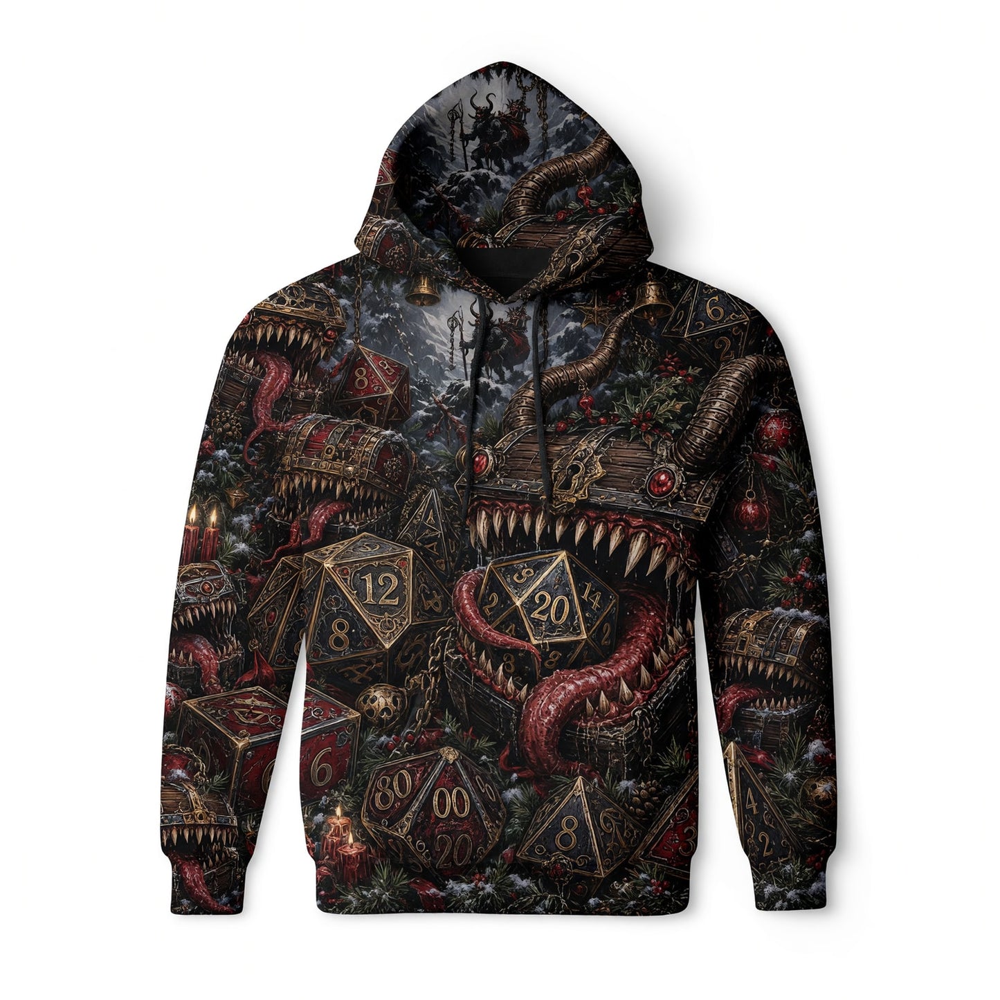 Mimic Christmas AOP T-Shirt - Fantasy Dice Holiday Streetwear