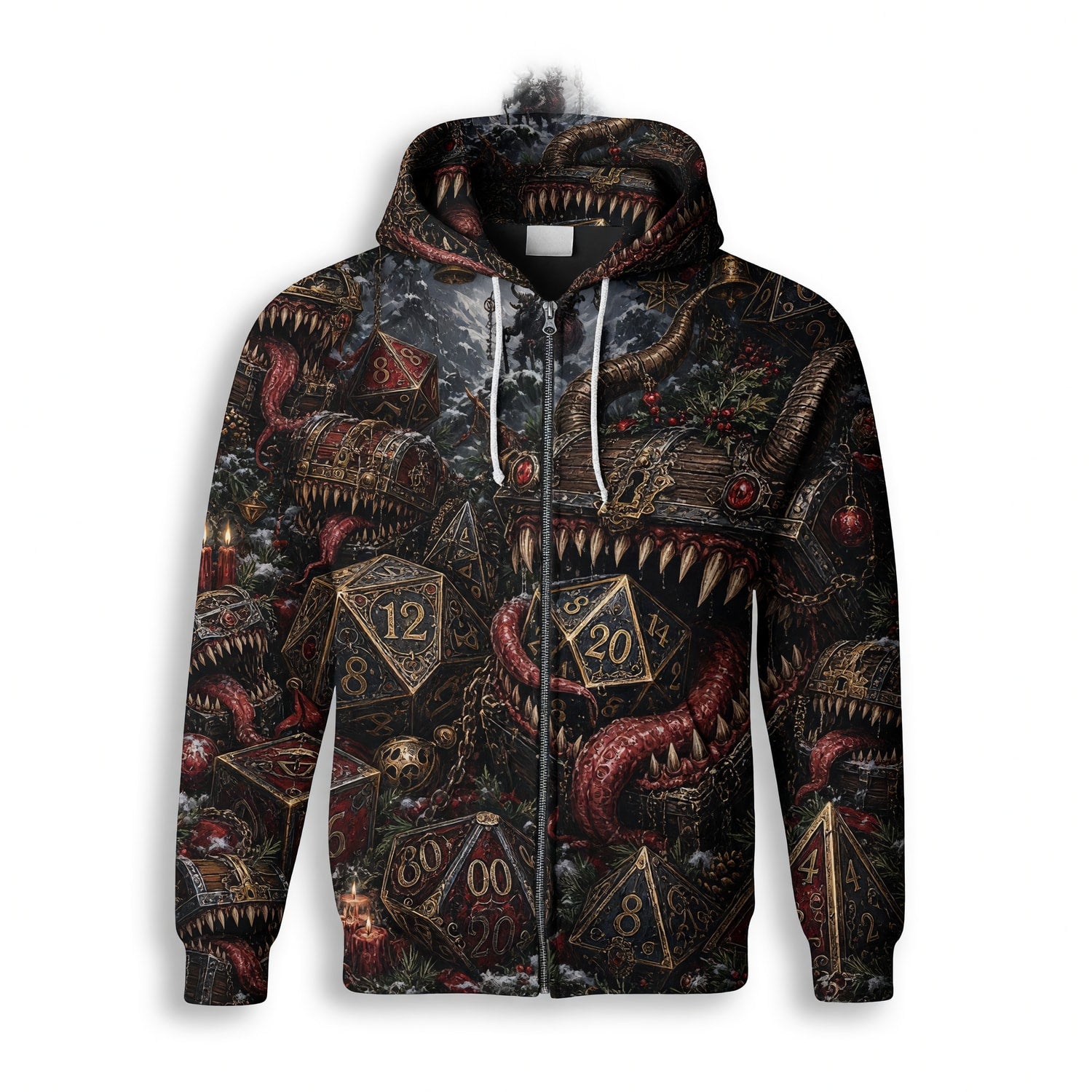 Mimic Christmas AOP T-Shirt - Fantasy Dice Holiday Streetwear