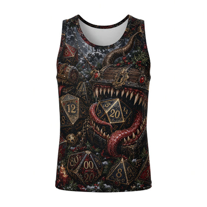 Mimic Christmas AOP T-Shirt - Fantasy Dice Holiday Streetwear