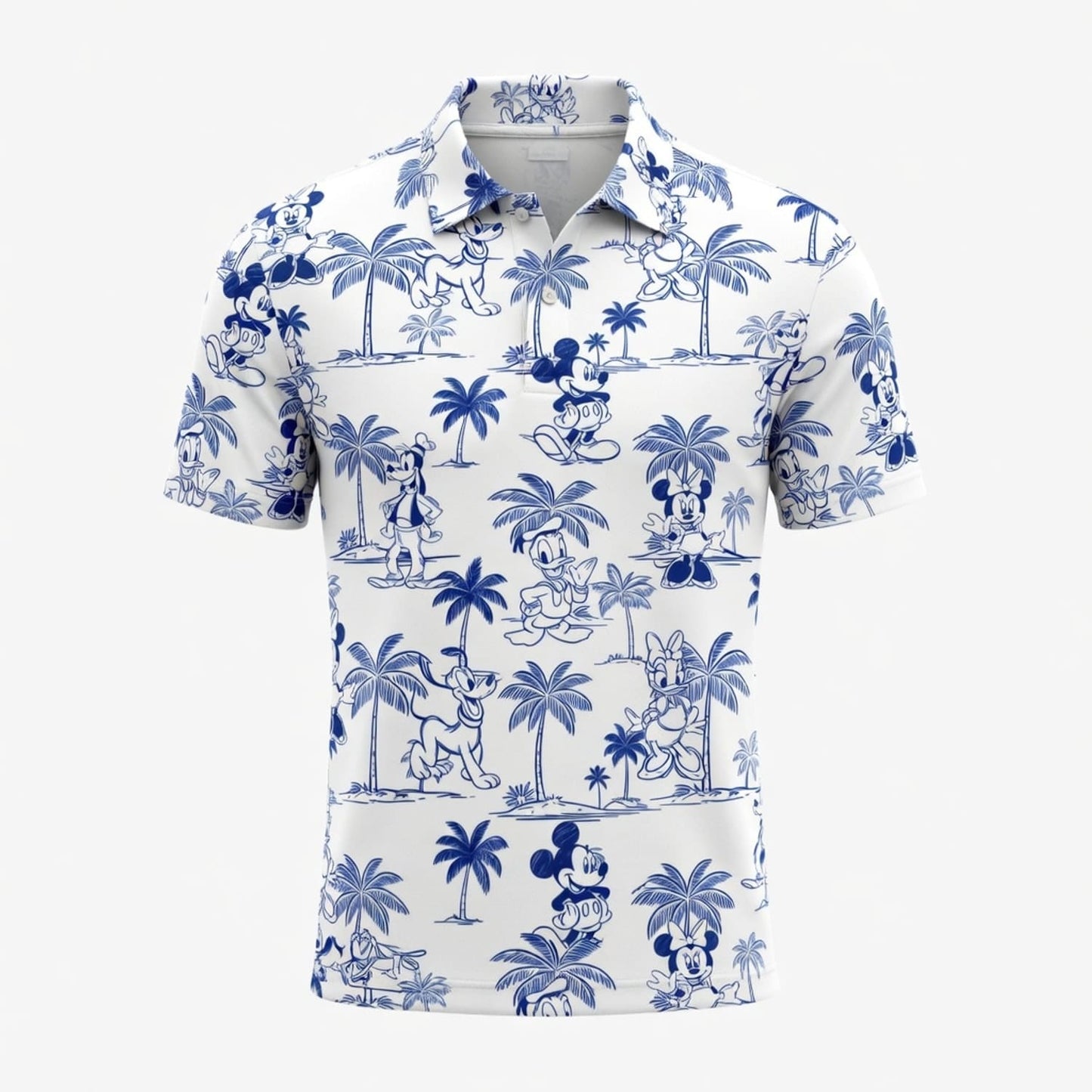 Tropical Toile Mouse & Friends Blue Palm Tree AOP Apparel
