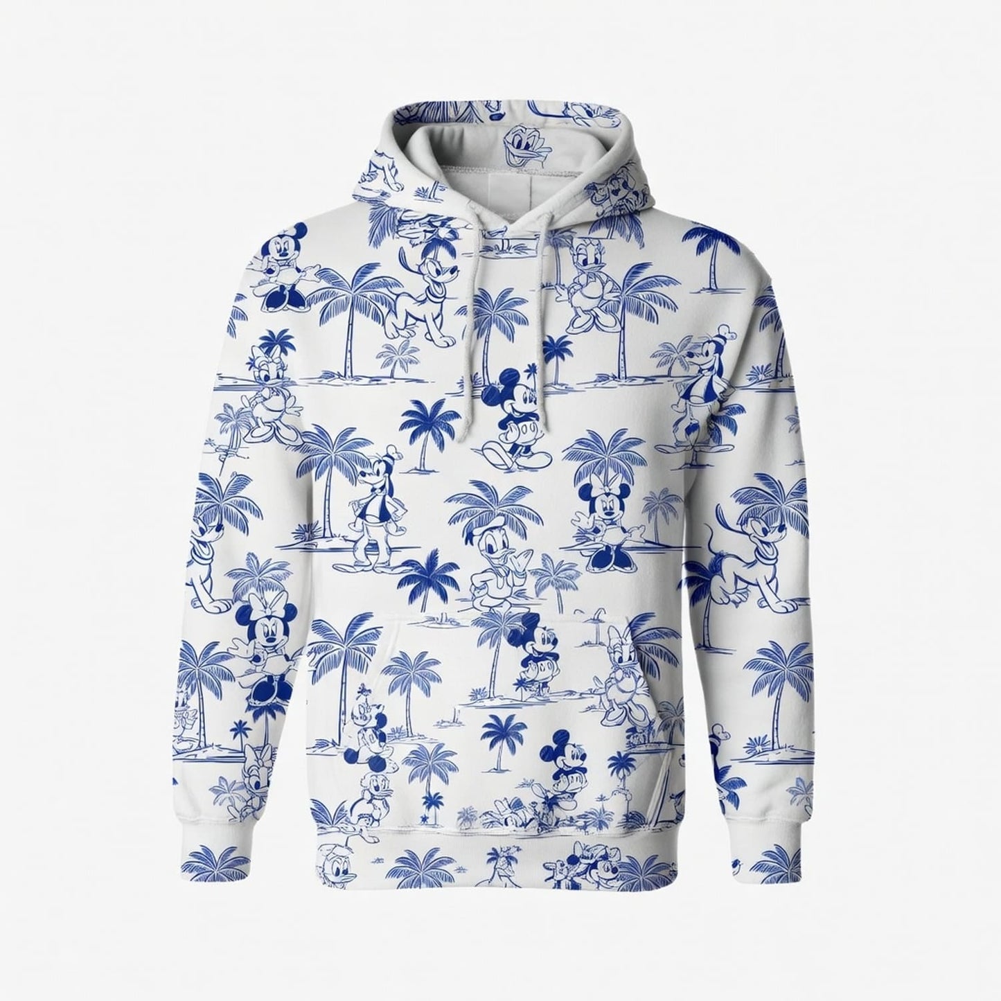Tropical Toile Mouse & Friends Blue Palm Tree AOP Apparel