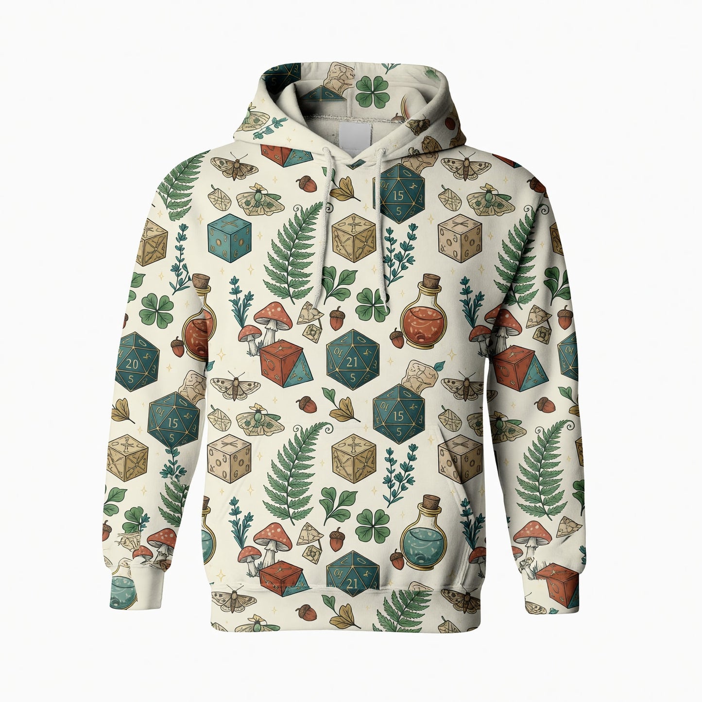 Dice Potion AOP T-Shirt - Fantasy Mushroom RPG Forest Pattern