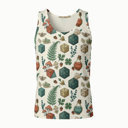 Dice Potion AOP T-Shirt - Fantasy Mushroom RPG Forest Pattern