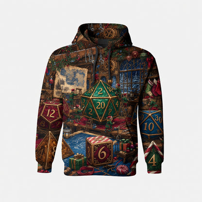 Christmas Dice AOP T-Shirt - Fantasy Holiday Workshop Apparel