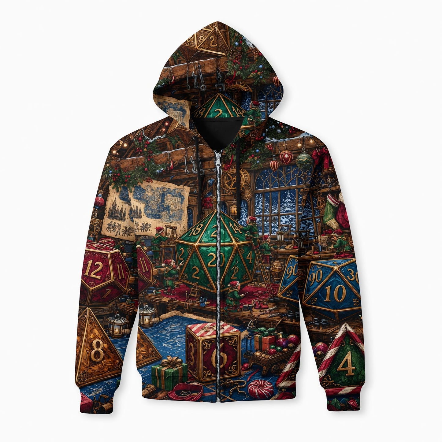 Christmas Dice AOP T-Shirt - Fantasy Holiday Workshop Apparel