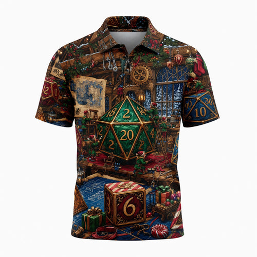 Christmas Dice AOP T-Shirt - Fantasy Holiday Workshop Apparel