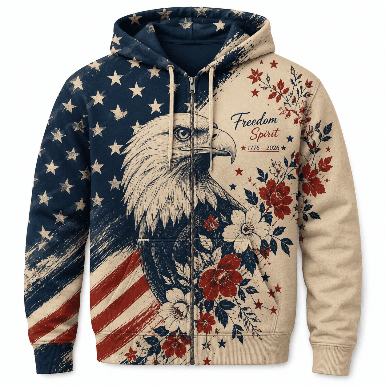 America 250 Freedom Spirit Eagle Patriotic Apparel - AOPOHW49001